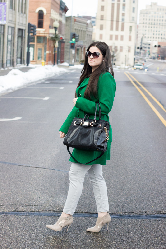 green and checkered outfit