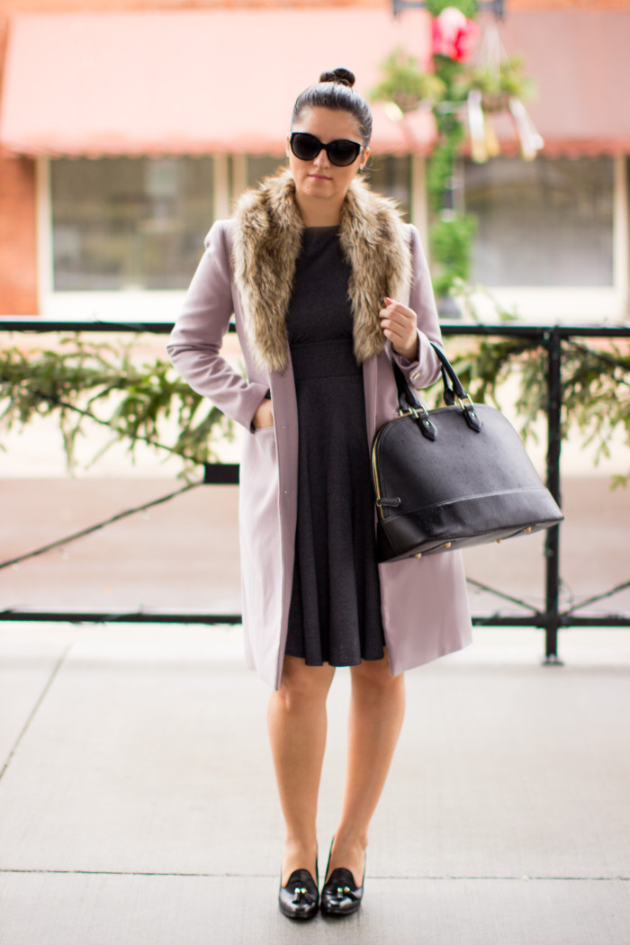 lavender pea coat. womens pea coat, kohls coats, Jennifer lopez kohls collection, Jennifer lopez coat, what to wear to work, work appropriate clothing, bloggers fashion