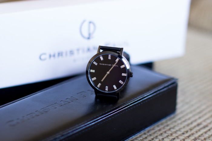 Christian Paul Watch, Luxury watch, unisex watch, diamond watch, black leather band watch, designer watch, high quality watch,