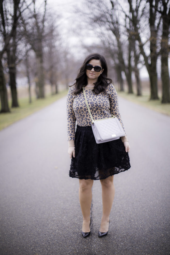 valentines day inspired outfit, animal print top, jcpenny fashion,