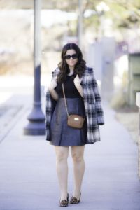 Transitioning into spring with a plaid coat