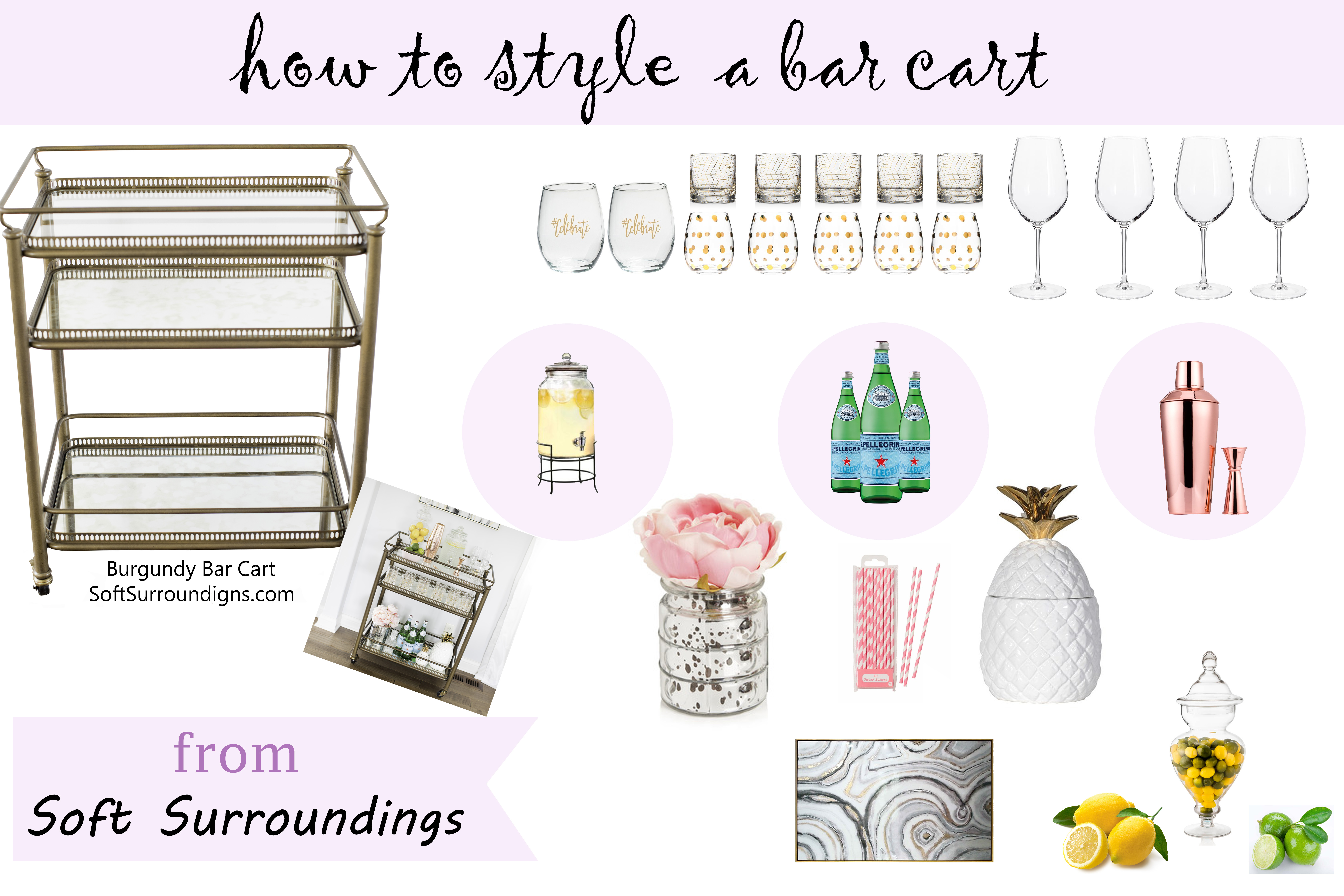 how to style a bar cart from soft surroundings,